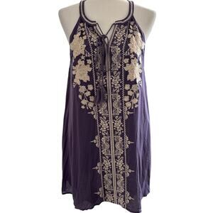 NWT Francescas Blue Rain Halter Mini Dress Purple Cream Embroidery
Boho Summer M